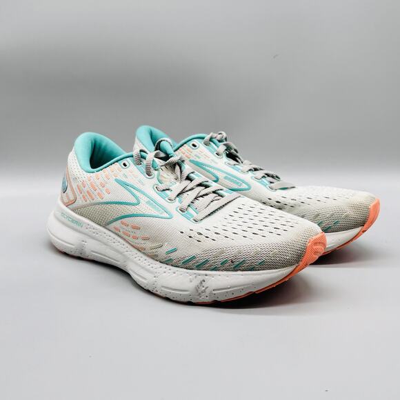 Brooks Shoes Womens 9 Gray Teal Glycerin 20 Running Cushion Athletic Sneakers - Picture 2 of 11